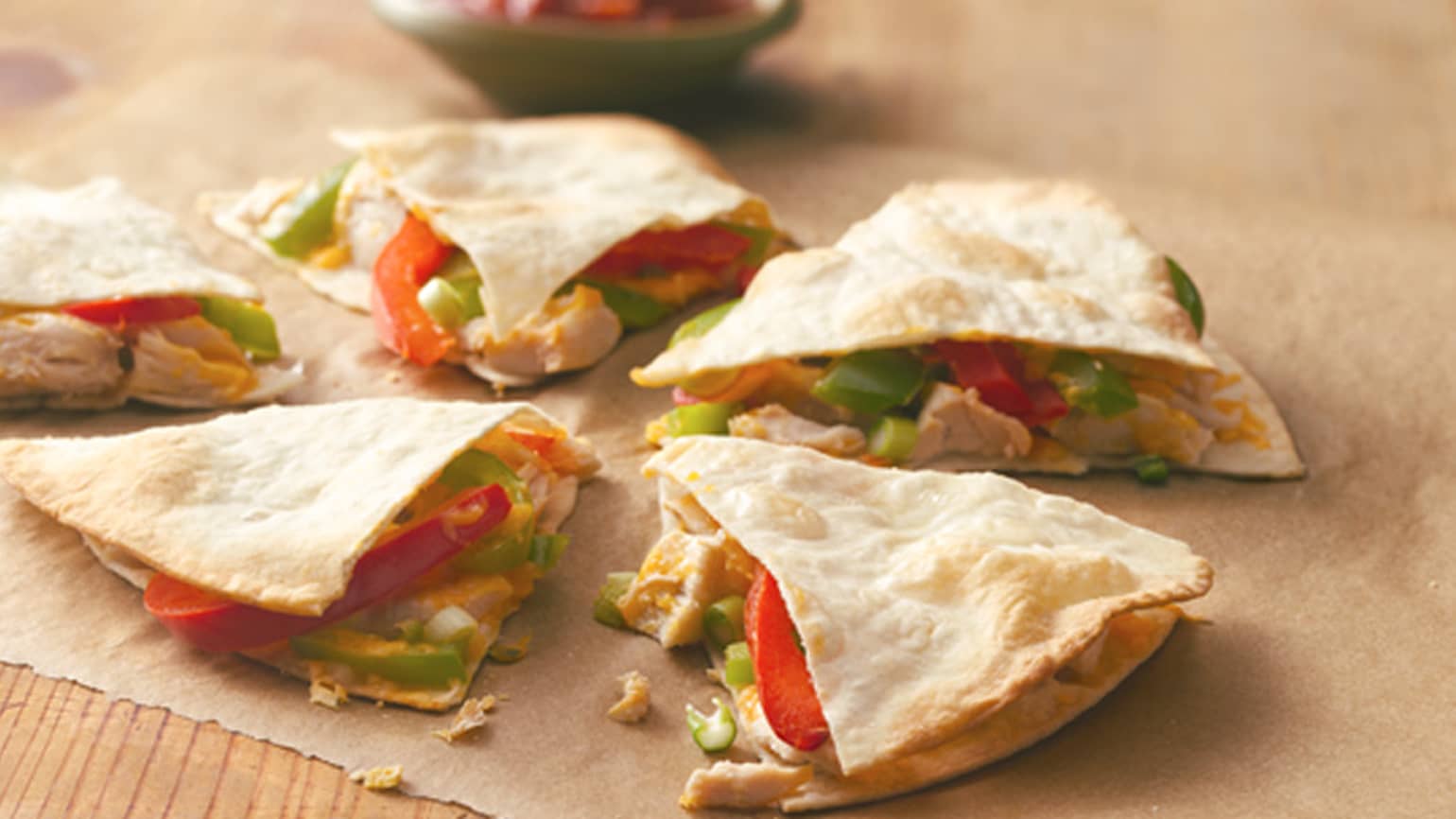 Quesadillas de frango festivas